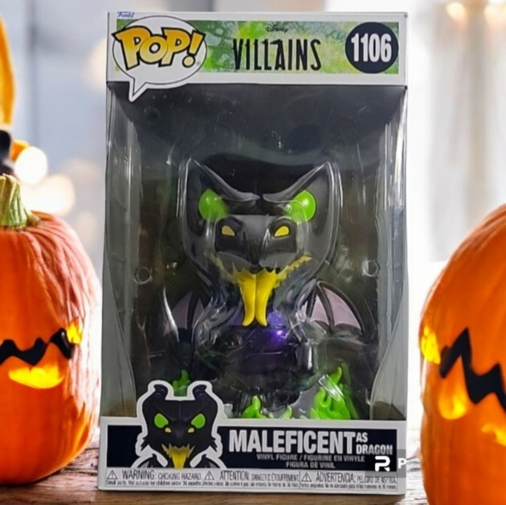 Funko Pop Malificent Jumbo 10 Inches tall as a Dragon 1106 box is 13" × 8" "NEW" - Picture 3 of 8